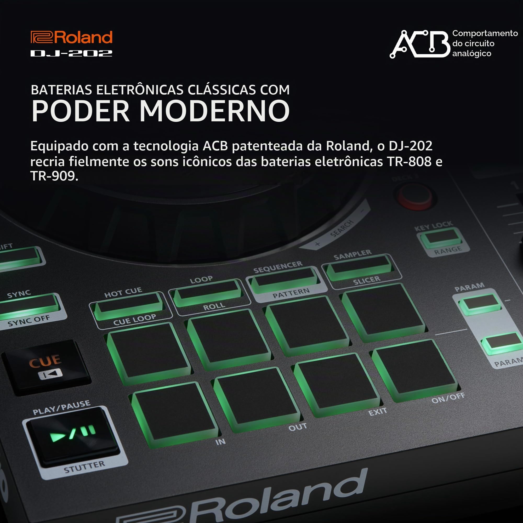 Roland DJ-202 | Controladora DJ | Um controlador de dois canais e